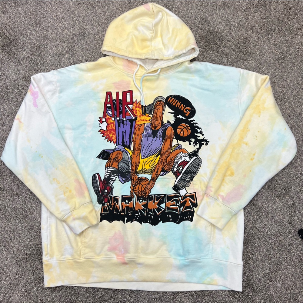 Market hoodie‎ mens XXL Tie dye basketball Sweatshirt hip hop art streetwear
